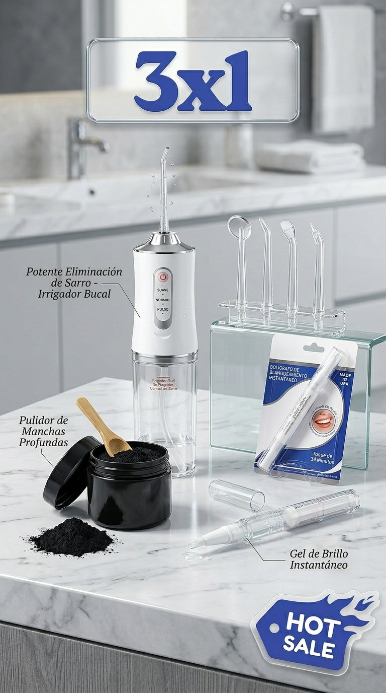 Combo 3x1 blanqueador y limpieza dental! Elimina sarros y manchas en el acto