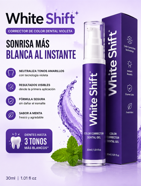 WhiteShift™ – Serum Corrector Violeta para una Sonrisa Más Luminosa