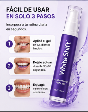 WhiteShift™ – Serum Corrector Violeta para una Sonrisa Más Luminosa