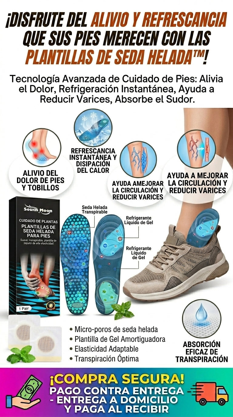 Plantillas ICE, para aliviar el dolor de tus pies, absorber el calor y reducir las varices!